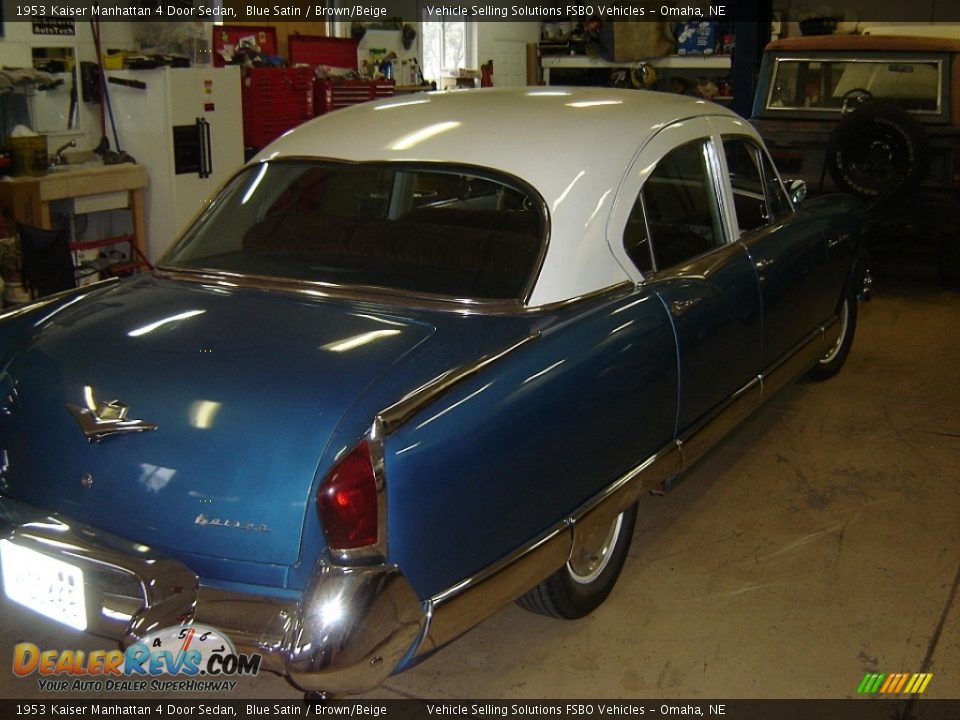 1953 Kaiser Manhattan 4 Door Sedan Blue Satin / Brown/Beige Photo #2