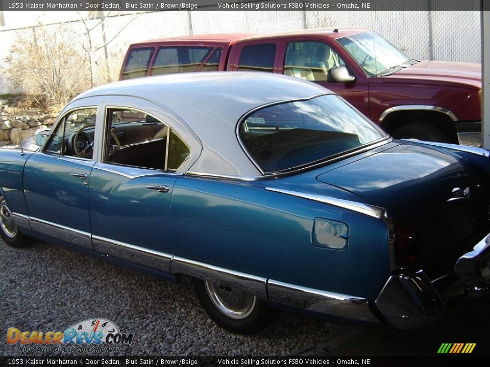 1953 Kaiser Manhattan 4 Door Sedan Blue Satin / Brown/Beige Photo #3