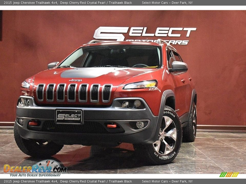 2015 Jeep Cherokee Trailhawk 4x4 Deep Cherry Red Crystal Pearl / Trailhawk Black Photo #1