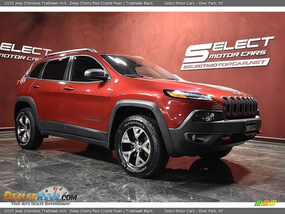 2015 Jeep Cherokee Trailhawk 4x4 Deep Cherry Red Crystal Pearl / Trailhawk Black Photo #3