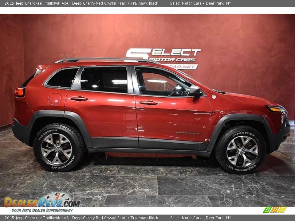2015 Jeep Cherokee Trailhawk 4x4 Deep Cherry Red Crystal Pearl / Trailhawk Black Photo #4