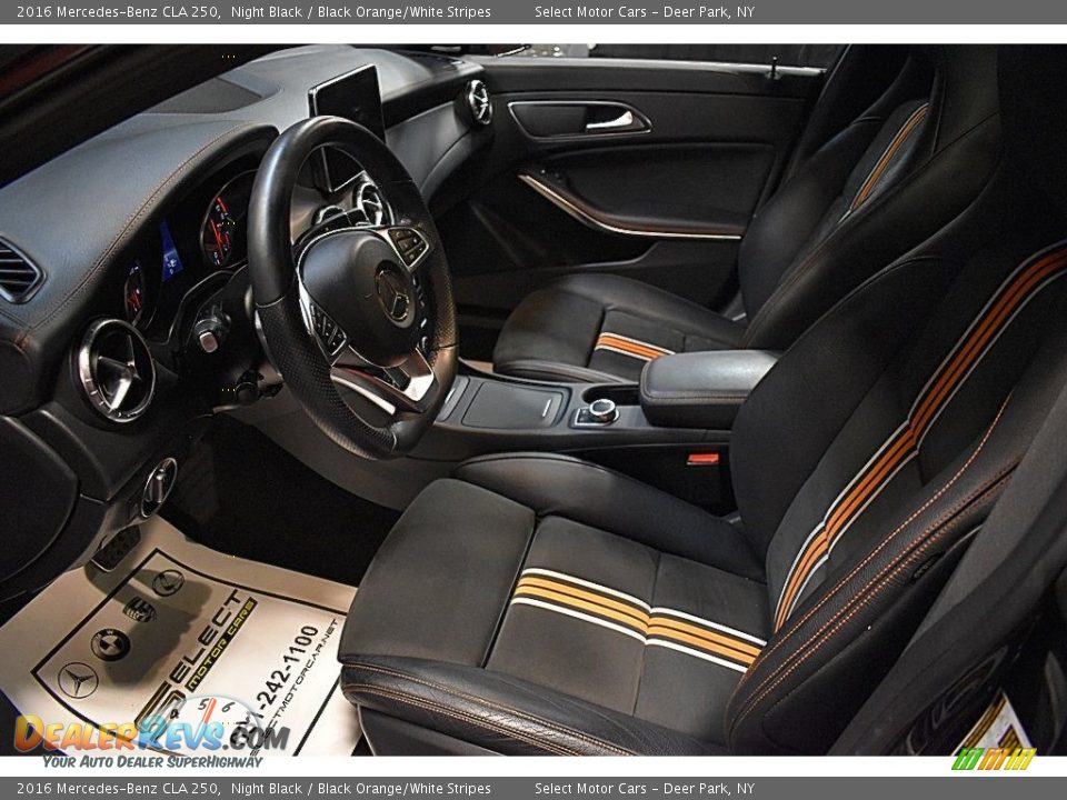 Black Orange/White Stripes Interior - 2016 Mercedes-Benz CLA 250 Photo #7