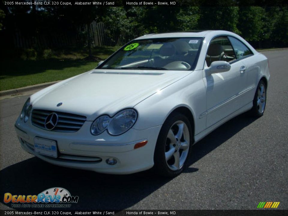 2005 Mercedes-Benz CLK 320 Coupe Alabaster White / Sand Photo #7