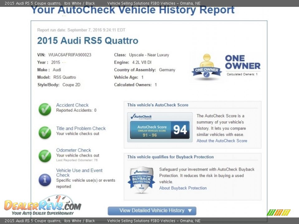 Dealer Info of 2015 Audi RS 5 Coupe quattro Photo #2