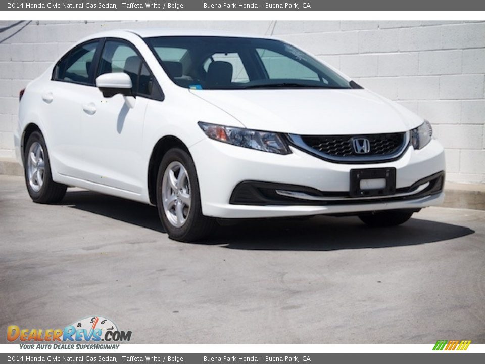 2014 Honda Civic Natural Gas Sedan Taffeta White / Beige Photo #1
