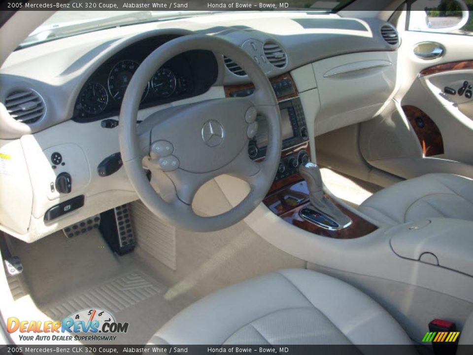 2005 Mercedes-Benz CLK 320 Coupe Alabaster White / Sand Photo #11