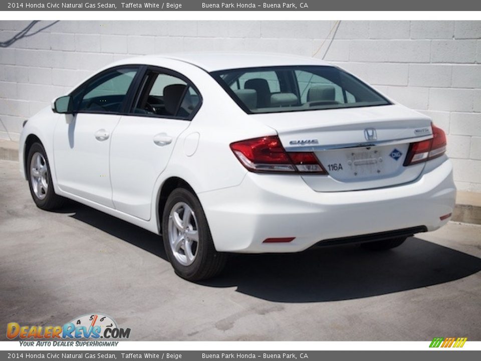 2014 Honda Civic Natural Gas Sedan Taffeta White / Beige Photo #2