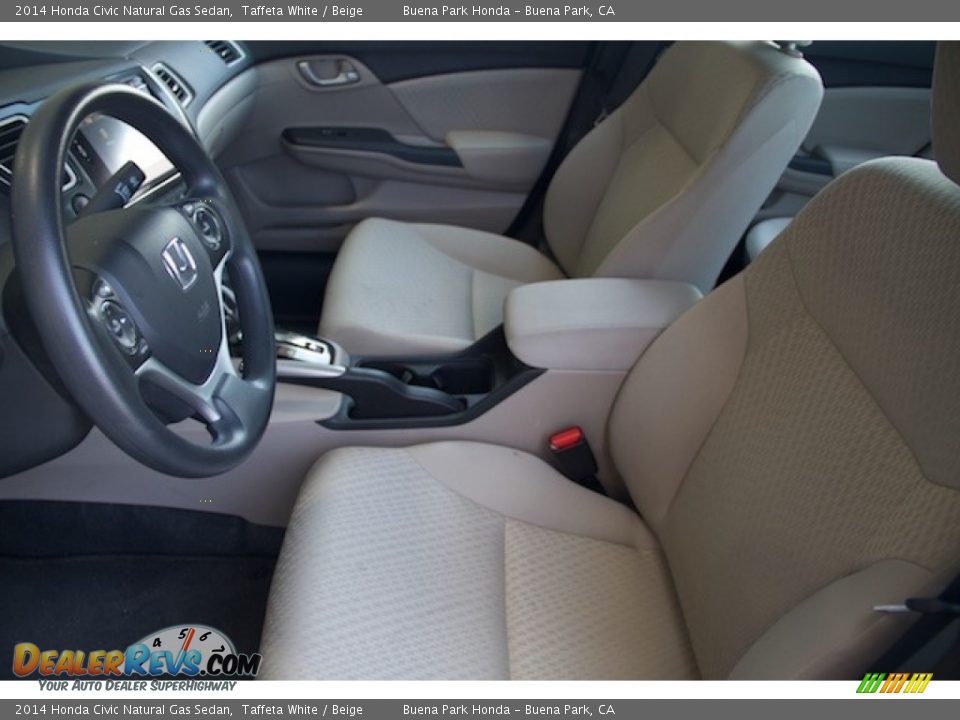 2014 Honda Civic Natural Gas Sedan Taffeta White / Beige Photo #3