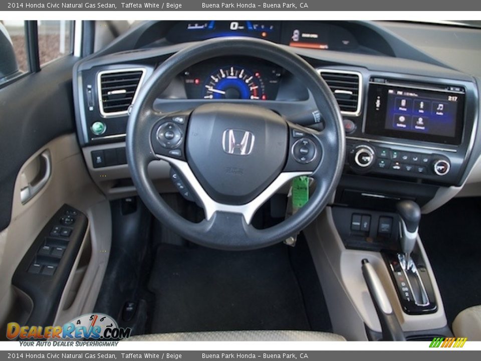 2014 Honda Civic Natural Gas Sedan Taffeta White / Beige Photo #5
