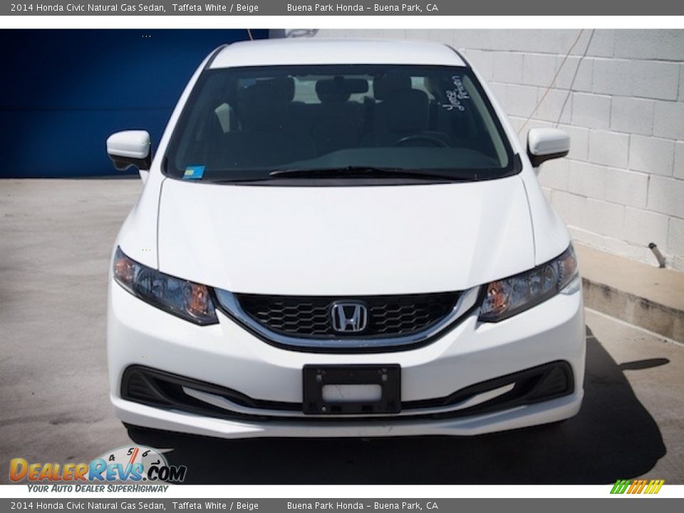 2014 Honda Civic Natural Gas Sedan Taffeta White / Beige Photo #7