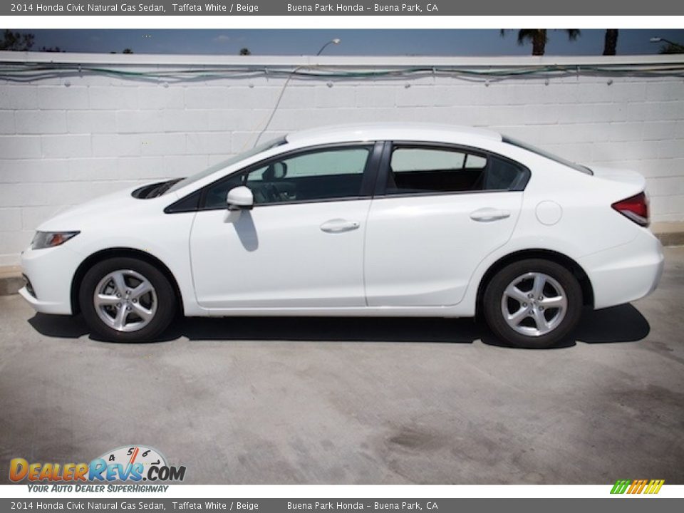 2014 Honda Civic Natural Gas Sedan Taffeta White / Beige Photo #8