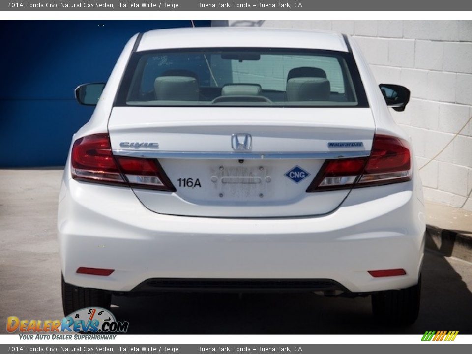 2014 Honda Civic Natural Gas Sedan Taffeta White / Beige Photo #9
