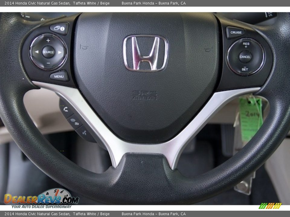 2014 Honda Civic Natural Gas Sedan Taffeta White / Beige Photo #11