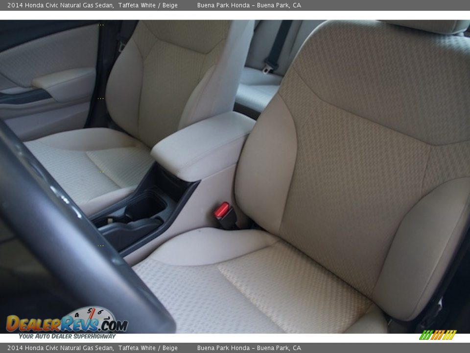 2014 Honda Civic Natural Gas Sedan Taffeta White / Beige Photo #12