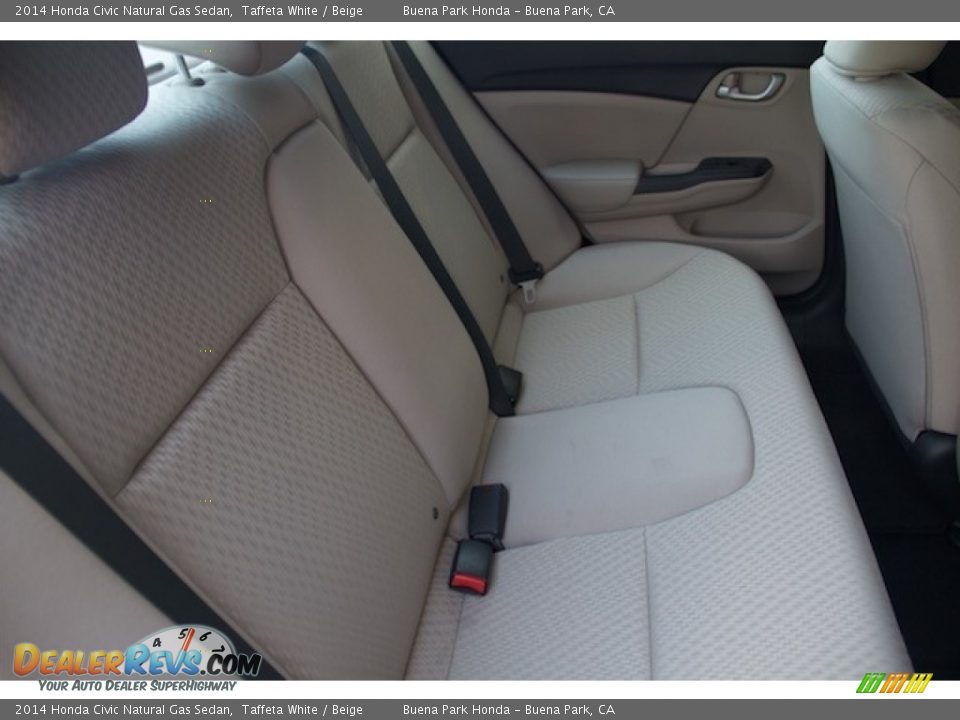 2014 Honda Civic Natural Gas Sedan Taffeta White / Beige Photo #14