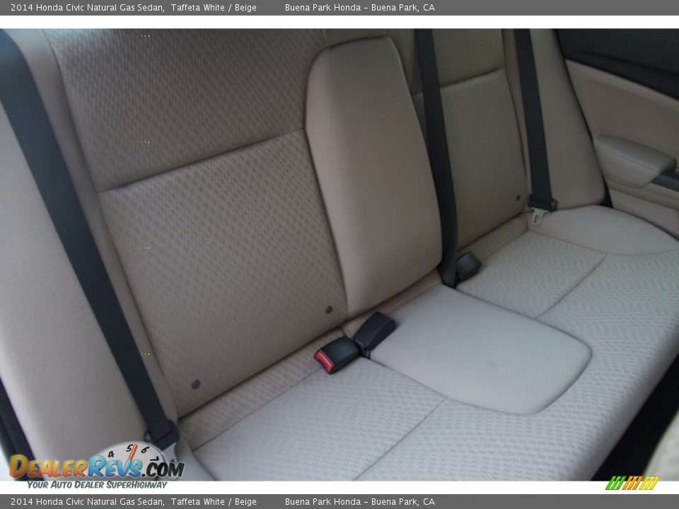 2014 Honda Civic Natural Gas Sedan Taffeta White / Beige Photo #15