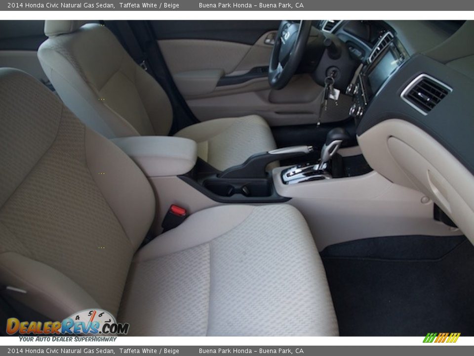 2014 Honda Civic Natural Gas Sedan Taffeta White / Beige Photo #16