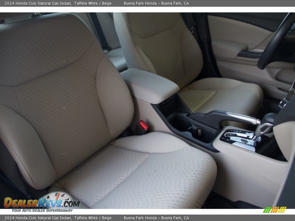 2014 Honda Civic Natural Gas Sedan Taffeta White / Beige Photo #17