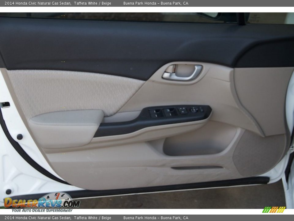 2014 Honda Civic Natural Gas Sedan Taffeta White / Beige Photo #22