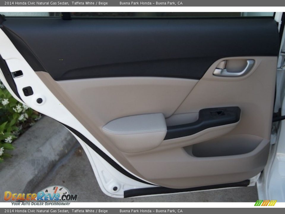 2014 Honda Civic Natural Gas Sedan Taffeta White / Beige Photo #23