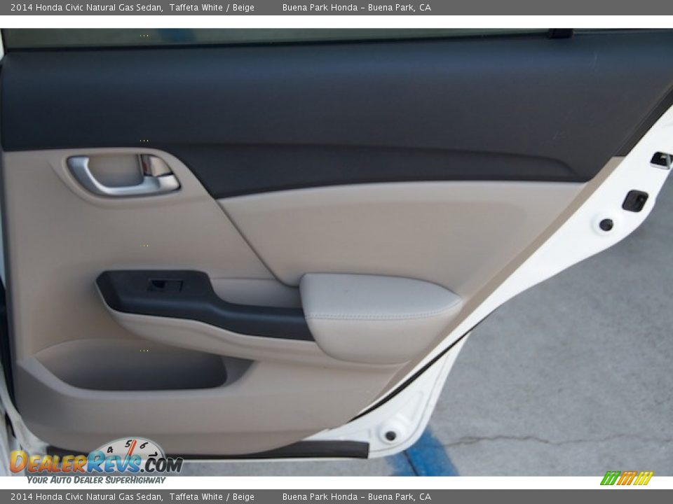 2014 Honda Civic Natural Gas Sedan Taffeta White / Beige Photo #24