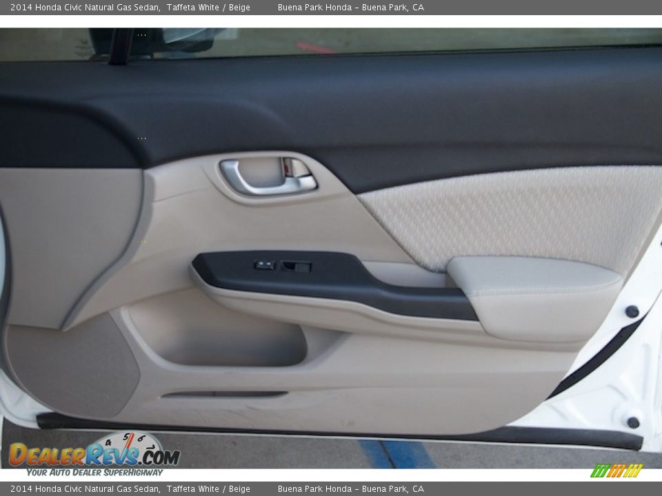 2014 Honda Civic Natural Gas Sedan Taffeta White / Beige Photo #25