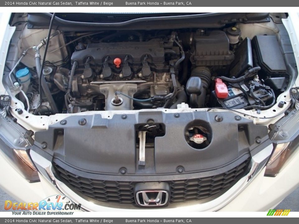 2014 Honda Civic Natural Gas Sedan Taffeta White / Beige Photo #26
