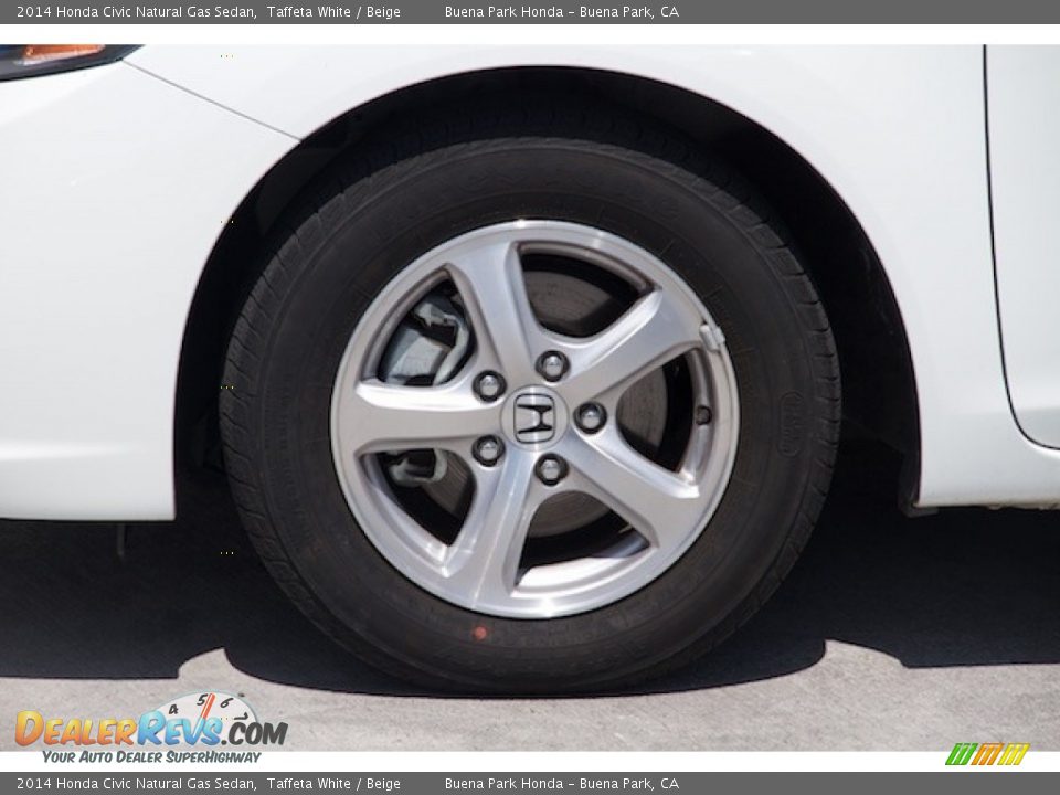 2014 Honda Civic Natural Gas Sedan Taffeta White / Beige Photo #27