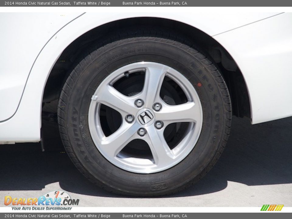 2014 Honda Civic Natural Gas Sedan Taffeta White / Beige Photo #28