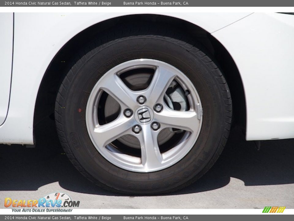 2014 Honda Civic Natural Gas Sedan Taffeta White / Beige Photo #30