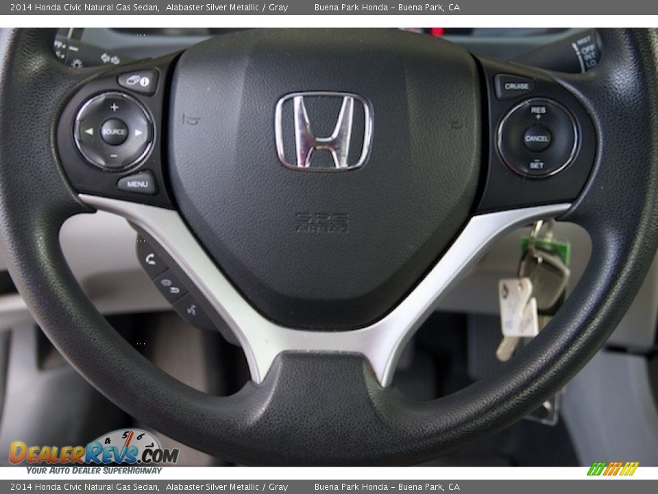 2014 Honda Civic Natural Gas Sedan Alabaster Silver Metallic / Gray Photo #11