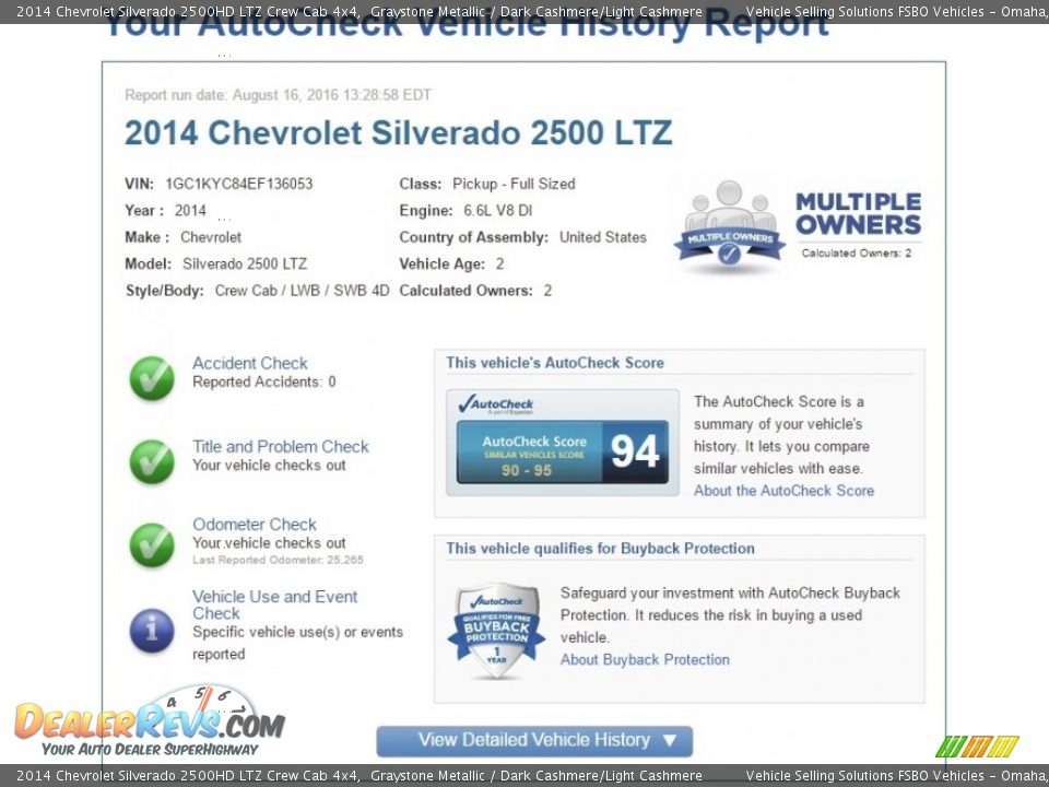 Dealer Info of 2014 Chevrolet Silverado 2500HD LTZ Crew Cab 4x4 Photo #2