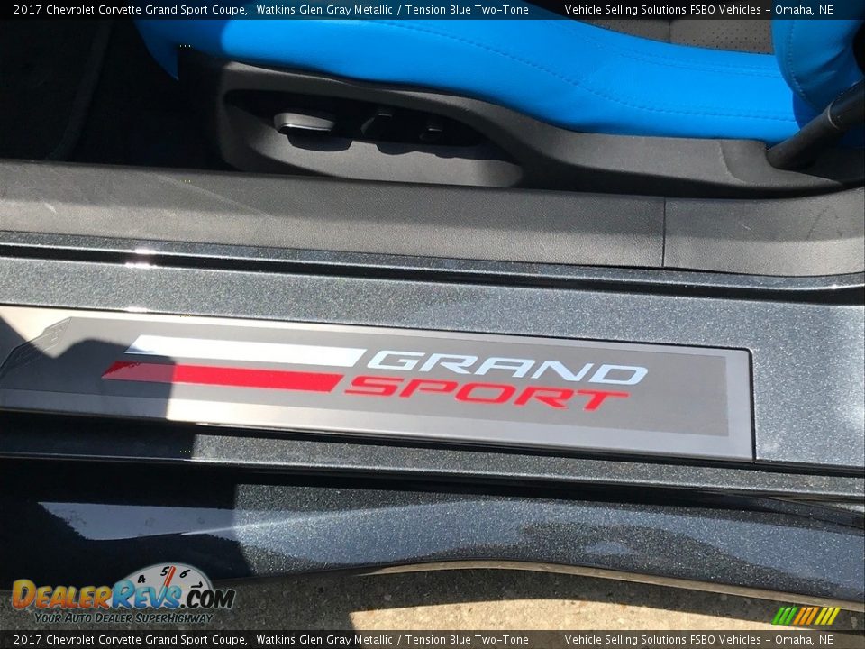 2017 Chevrolet Corvette Grand Sport Coupe Watkins Glen Gray Metallic / Tension Blue Two-Tone Photo #14