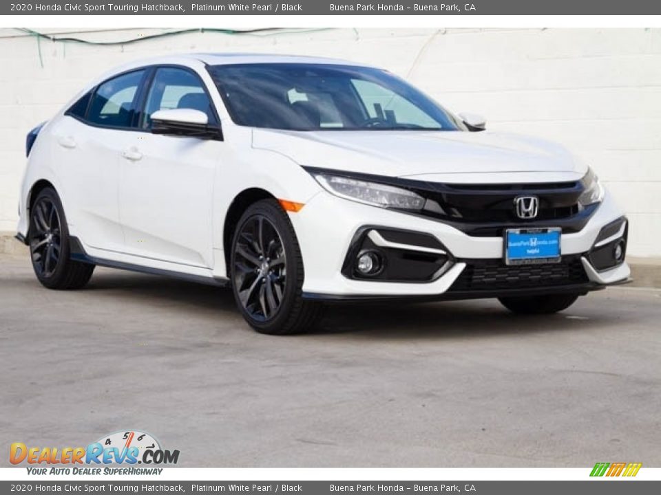 2020 Honda Civic Sport Touring Hatchback Platinum White Pearl / Black Photo #1