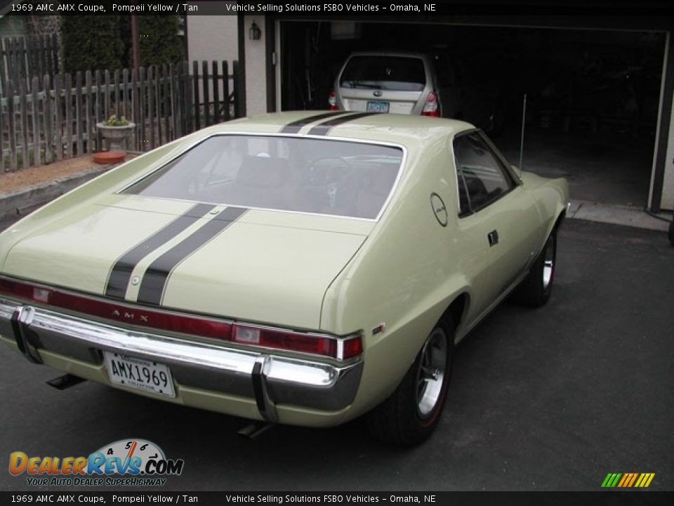 1969 AMC AMX Coupe Pompeii Yellow / Tan Photo #4