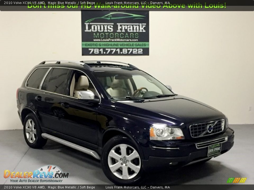 2010 Volvo XC90 V8 AWD Magic Blue Metallic / Soft Beige Photo #2