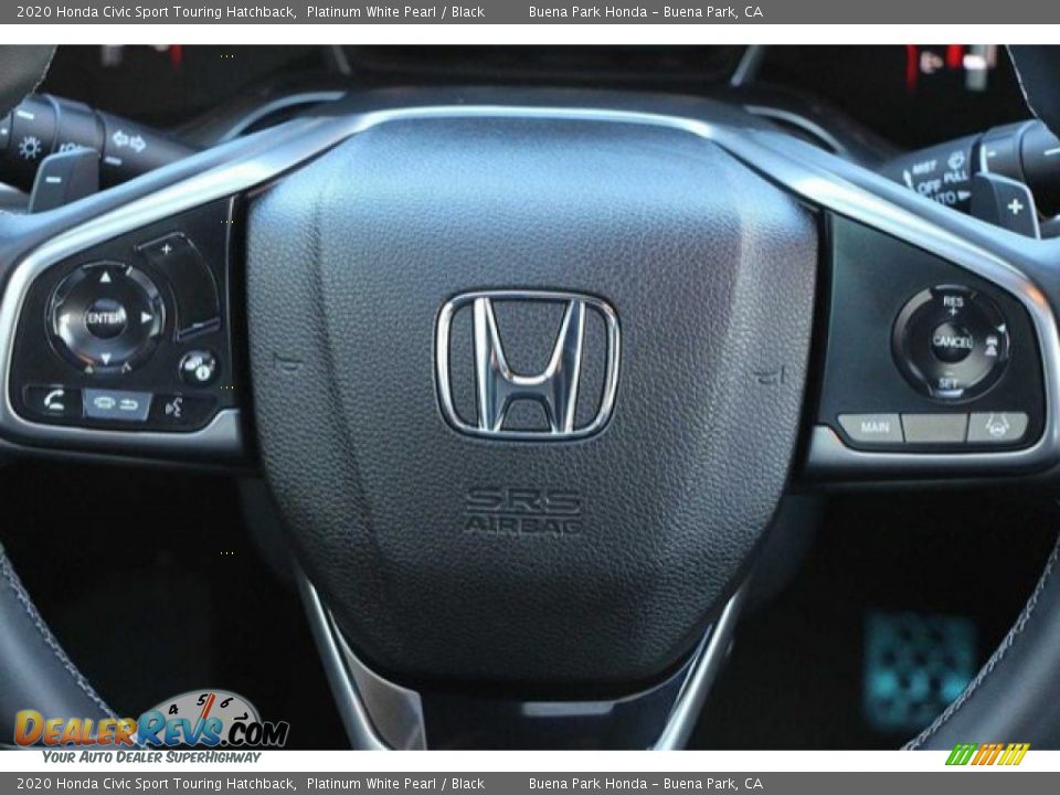 2020 Honda Civic Sport Touring Hatchback Platinum White Pearl / Black Photo #9