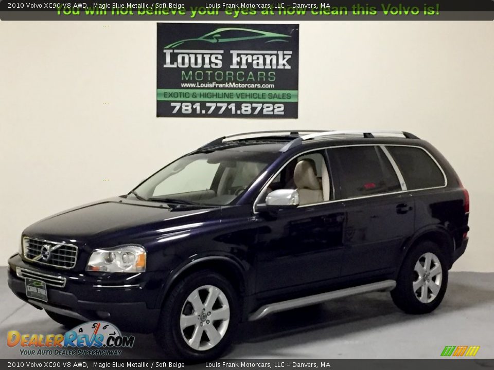 2010 Volvo XC90 V8 AWD Magic Blue Metallic / Soft Beige Photo #16