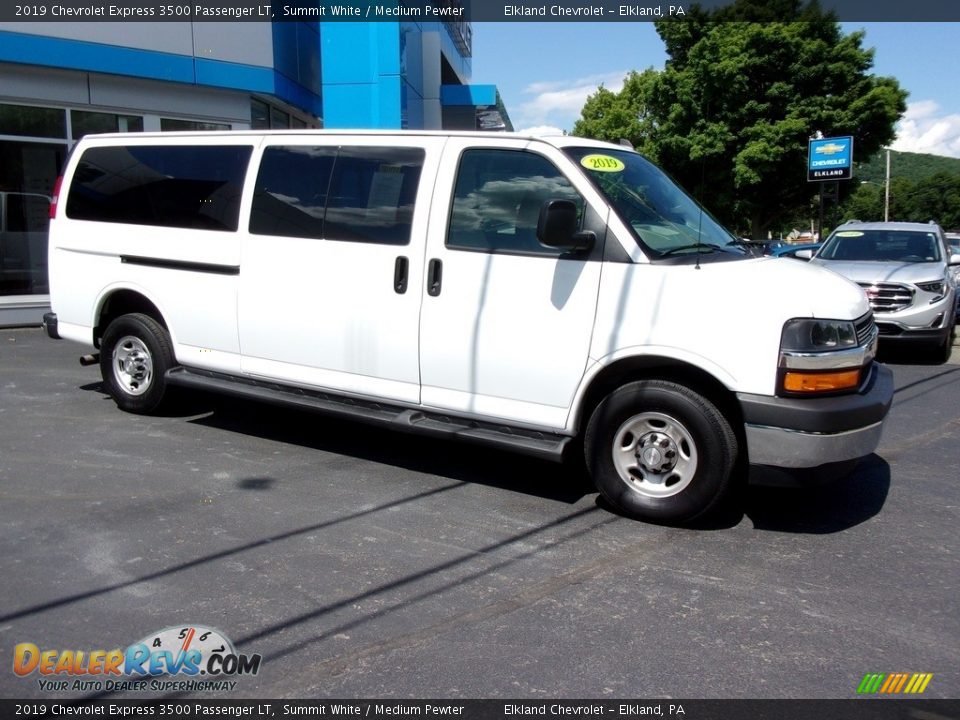 2019 Chevrolet Express 3500 Passenger LT Summit White / Medium Pewter Photo #3