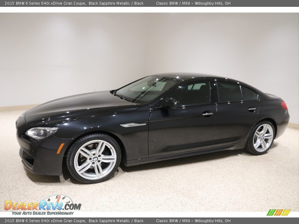 Black Sapphire Metallic 2015 BMW 6 Series 640i xDrive Gran Coupe Photo #3