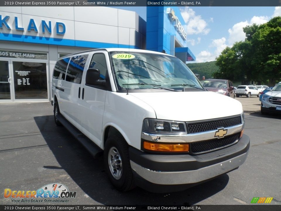 2019 Chevrolet Express 3500 Passenger LT Summit White / Medium Pewter Photo #3