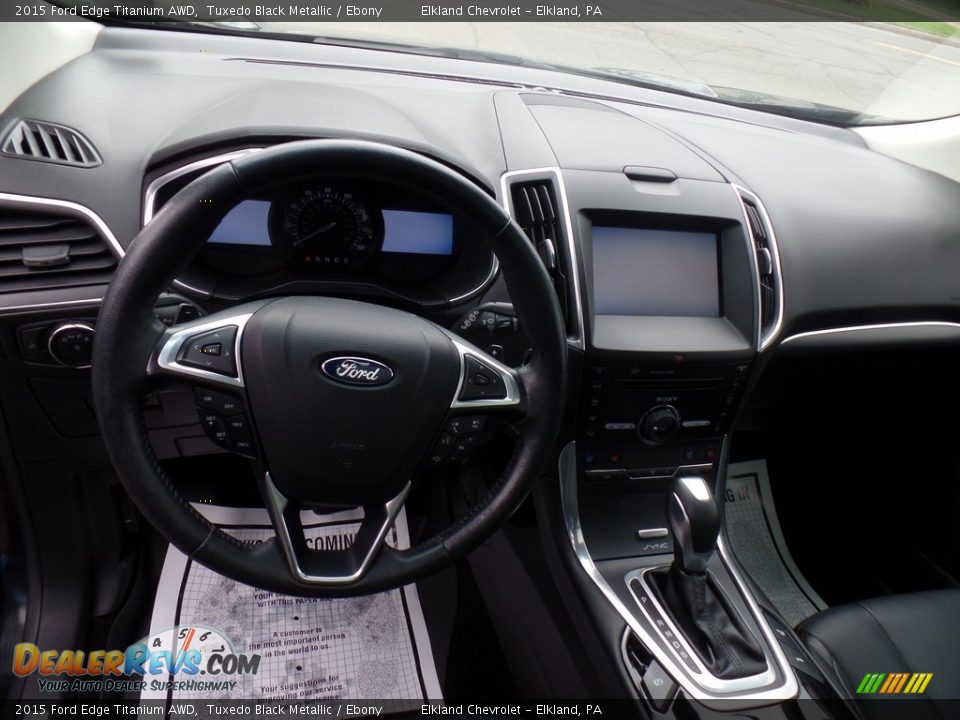 2015 Ford Edge Titanium AWD Tuxedo Black Metallic / Ebony Photo #19