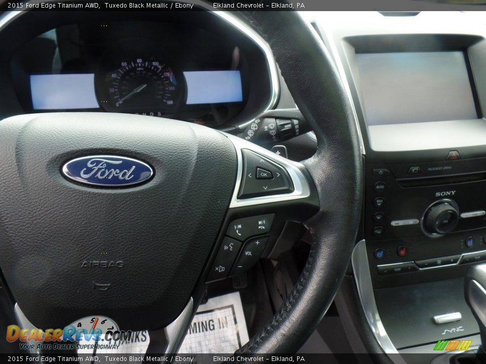 2015 Ford Edge Titanium AWD Tuxedo Black Metallic / Ebony Photo #20