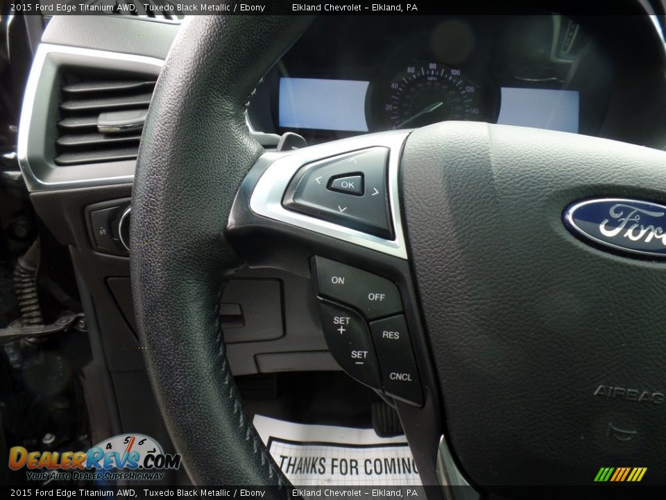 2015 Ford Edge Titanium AWD Steering Wheel Photo #21