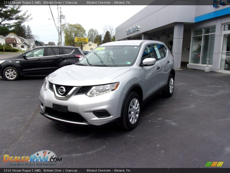 2016 Nissan Rogue S AWD Brilliant Silver / Charcoal Photo #1