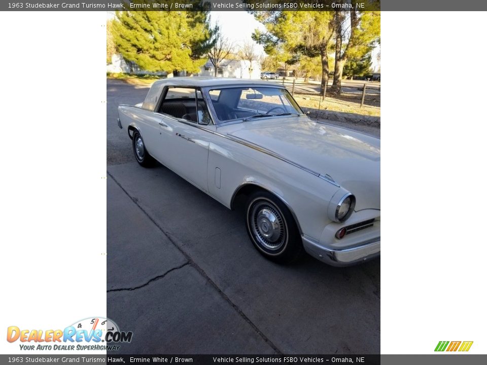 1963 Studebaker Grand Turismo Hawk Ermine White / Brown Photo #4