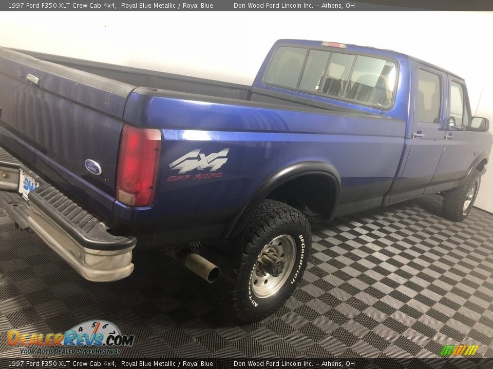 1997 Ford F350 XLT Crew Cab 4x4 Royal Blue Metallic / Royal Blue Photo #2