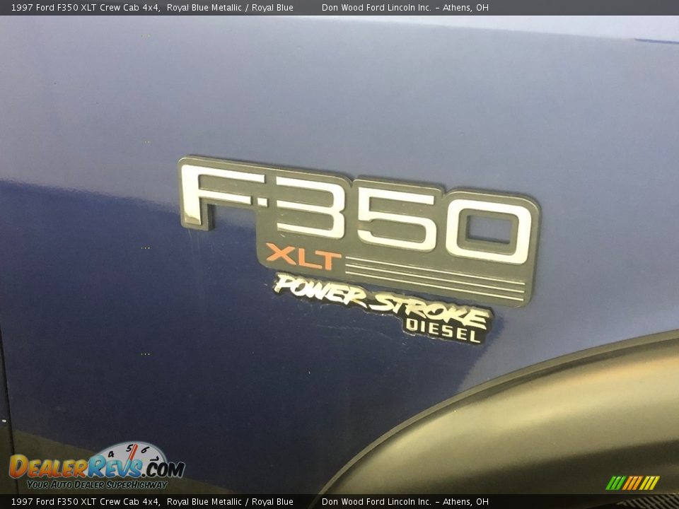 1997 Ford F350 XLT Crew Cab 4x4 Royal Blue Metallic / Royal Blue Photo #6