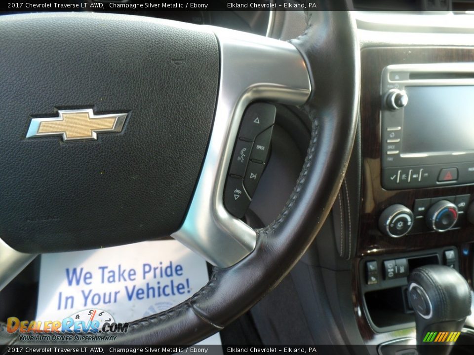 2017 Chevrolet Traverse LT AWD Champagne Silver Metallic / Ebony Photo #19