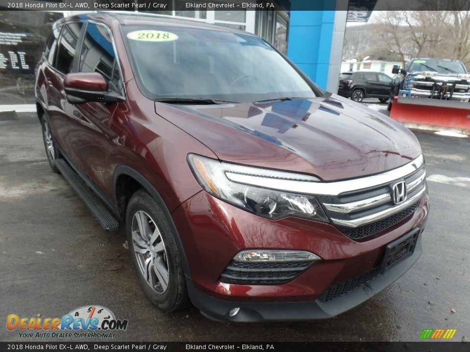 2018 Honda Pilot EX-L AWD Deep Scarlet Pearl / Gray Photo #1